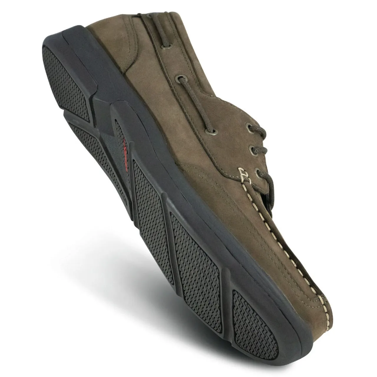 Apexfoot Men's Orthopedic Boat Shoe - Dark Brown - Wide (2E)