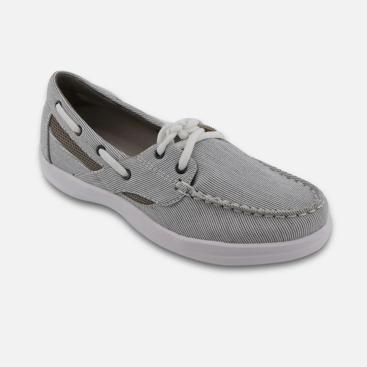 Apexfoot Women's Boat Shoe Petals Sydney - Gray - Medium (B)