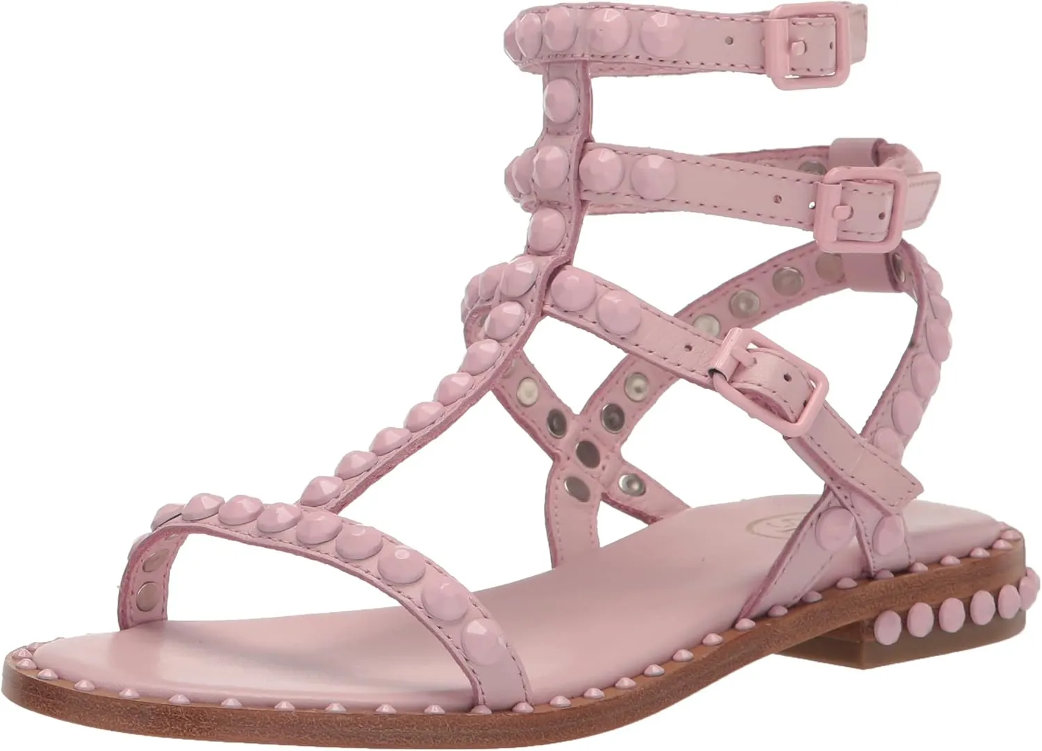 Ash Play Bis Tonal-Studded Flat Sandal for Women, Chic Open-Toe Design, Comfortable Footbed, Durable Sole, Ideal for Casual Outfits