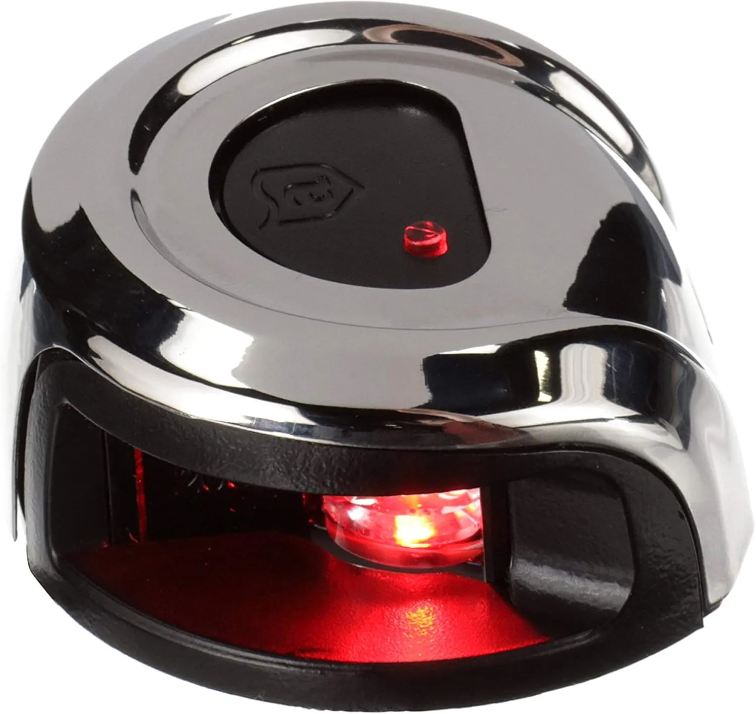Attwood NV2012SSR-7 LightArmor 2-Mile Navigation Deck Mount Sidelight, Red LED Lighting, Round Stainless Housing