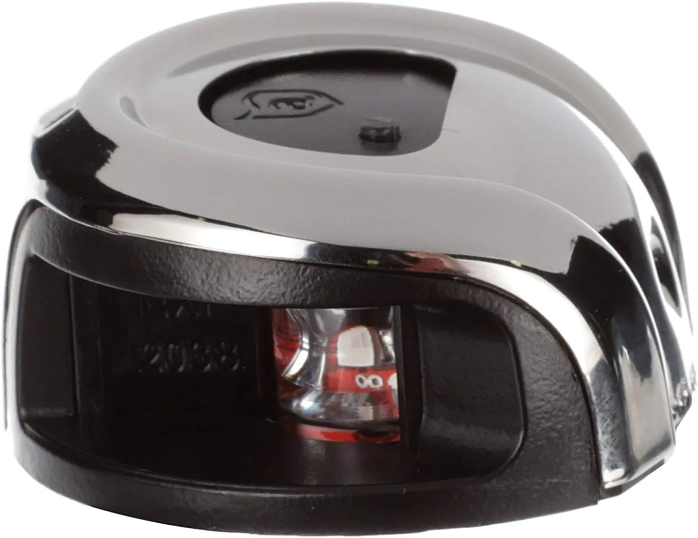 Attwood NV2012SSR-7 LightArmor 2-Mile Navigation Deck Mount Sidelight, Red LED Lighting, Round Stainless Housing