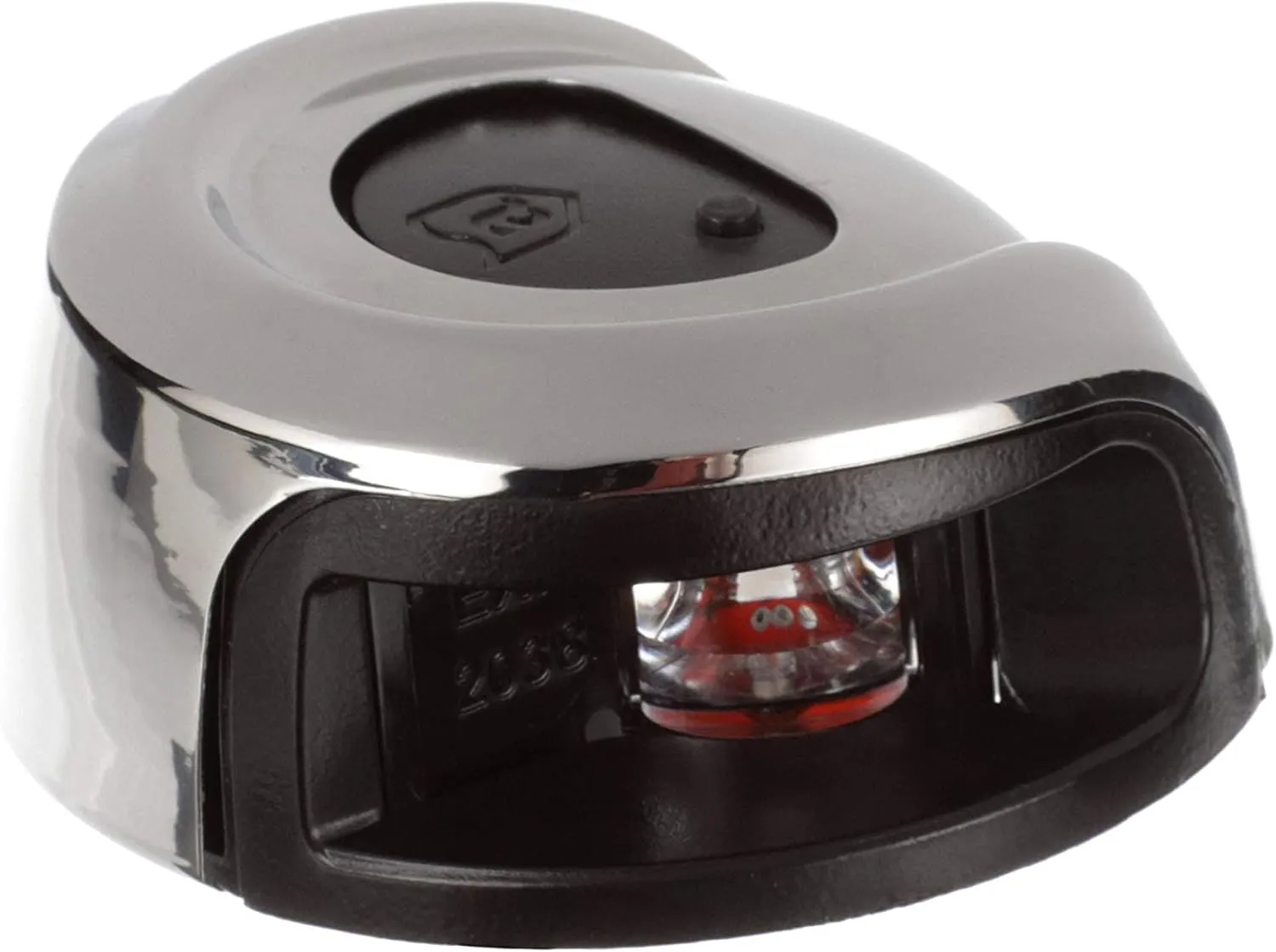 Attwood NV2012SSR-7 LightArmor 2-Mile Navigation Deck Mount Sidelight, Red LED Lighting, Round Stainless Housing