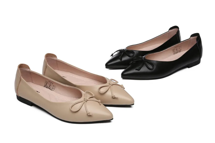 Australian Shepherd Leather Ballet Flats Women Paulina