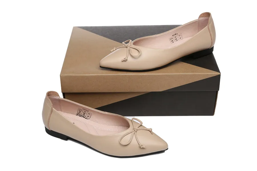 Australian Shepherd Leather Ballet Flats Women Paulina