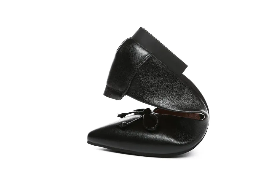 Australian Shepherd Leather Ballet Flats Women Paulina