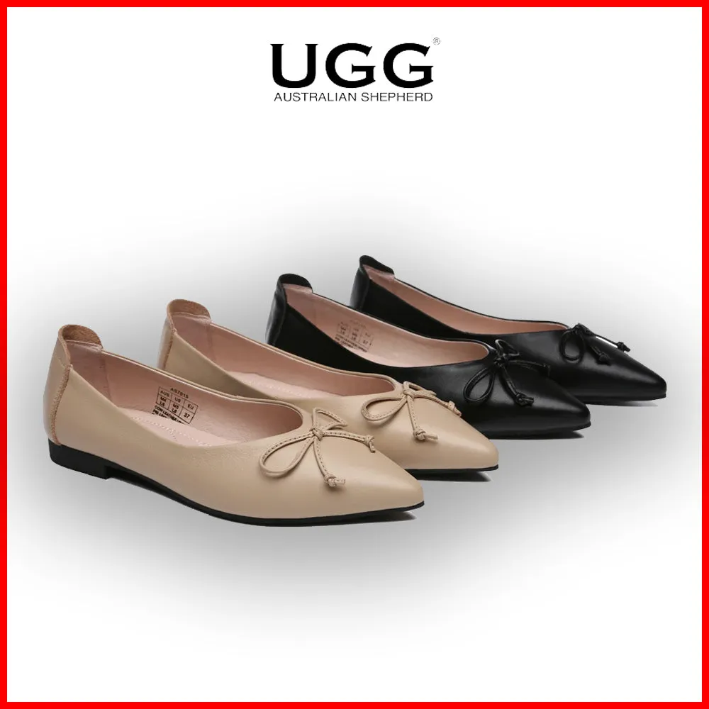 Australian Shepherd Leather Ballet Flats Women Paulina