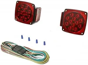 AUTO 12V Submersible LED Tail Light Kit for Under 80 Inch Boat Utility Trailer - Waterproof