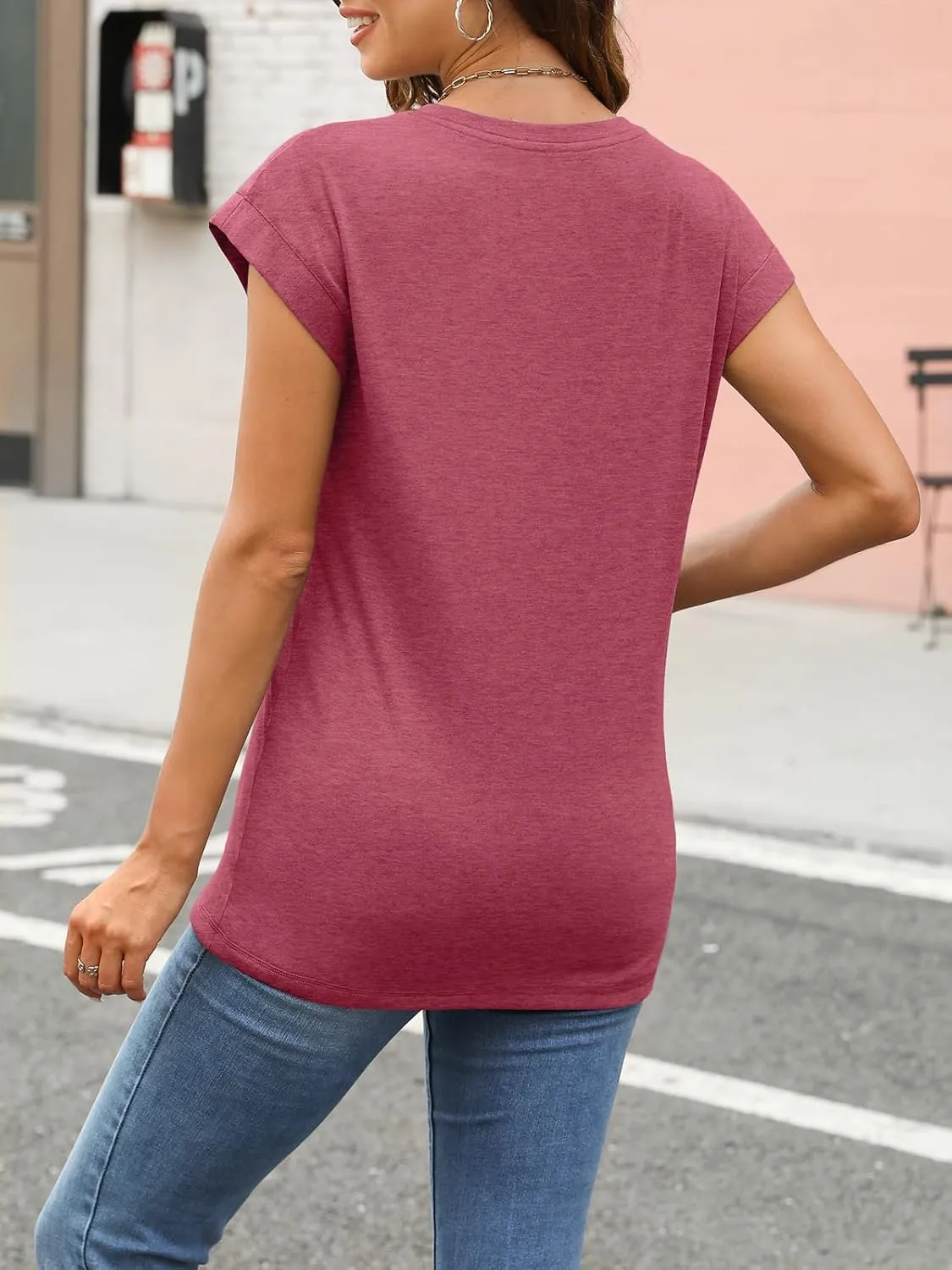 AUTOMET Womens Cap Sleeve Summer Tops Business Casual T Shirts Dressy Spring Fashion Outfits Cute Trendy Clothes 2025