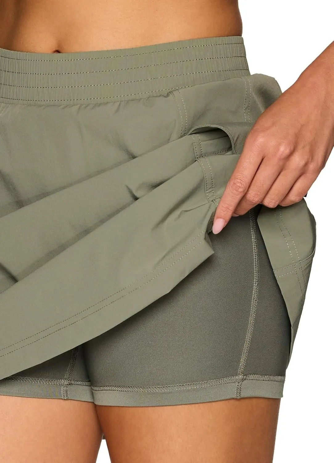 Avalanche Women's Cargo Hiking Skort, Quick Drying Crinkle Woven Tennis/Golf Skirt with Inner Liner Short