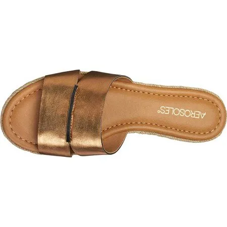 Back Slip Aerosoles Sandal Slide on Cost-effective Mule Women's All-inclusive selection Bronze Metallic Flat Drop