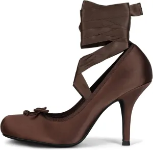Ballet Heels for Women Elegant Mary Jane Ballet Flats Lace-Up Round Toe with Bow Casual and Stylish Footwear for Everyday Wear