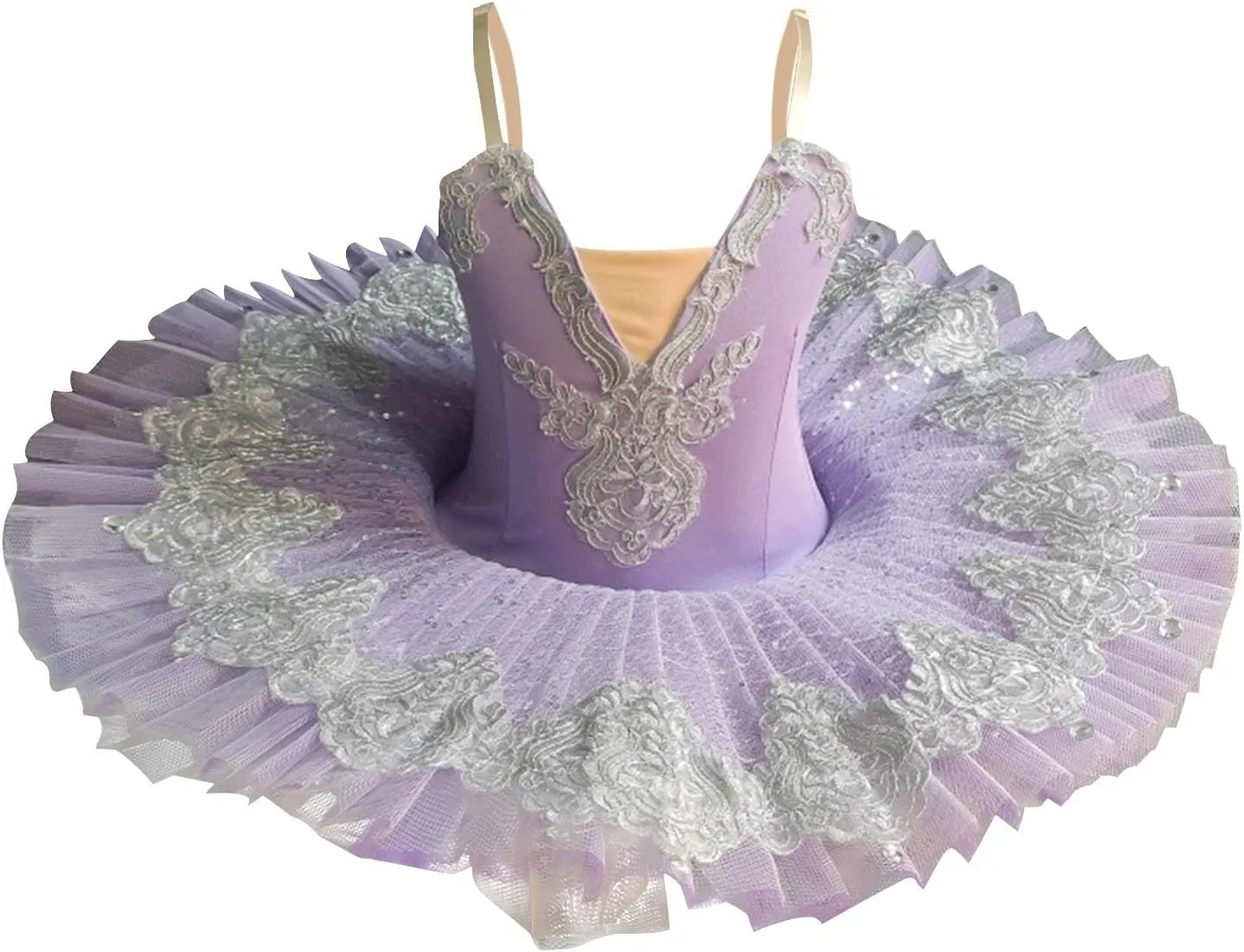Ballet Leotards for Girls,Ballerina Swan Lake Dance Costumes Leotard with Platter Tutu Hard Organdy Camisole Skirt