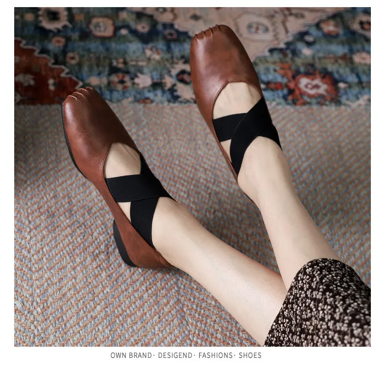 Ballet Shoes Comfortable Mary Jane Shoes Square Head