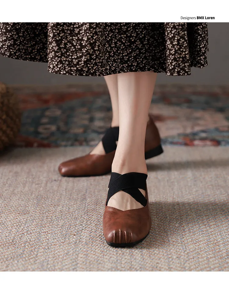 Ballet Shoes Comfortable Mary Jane Shoes Square Head