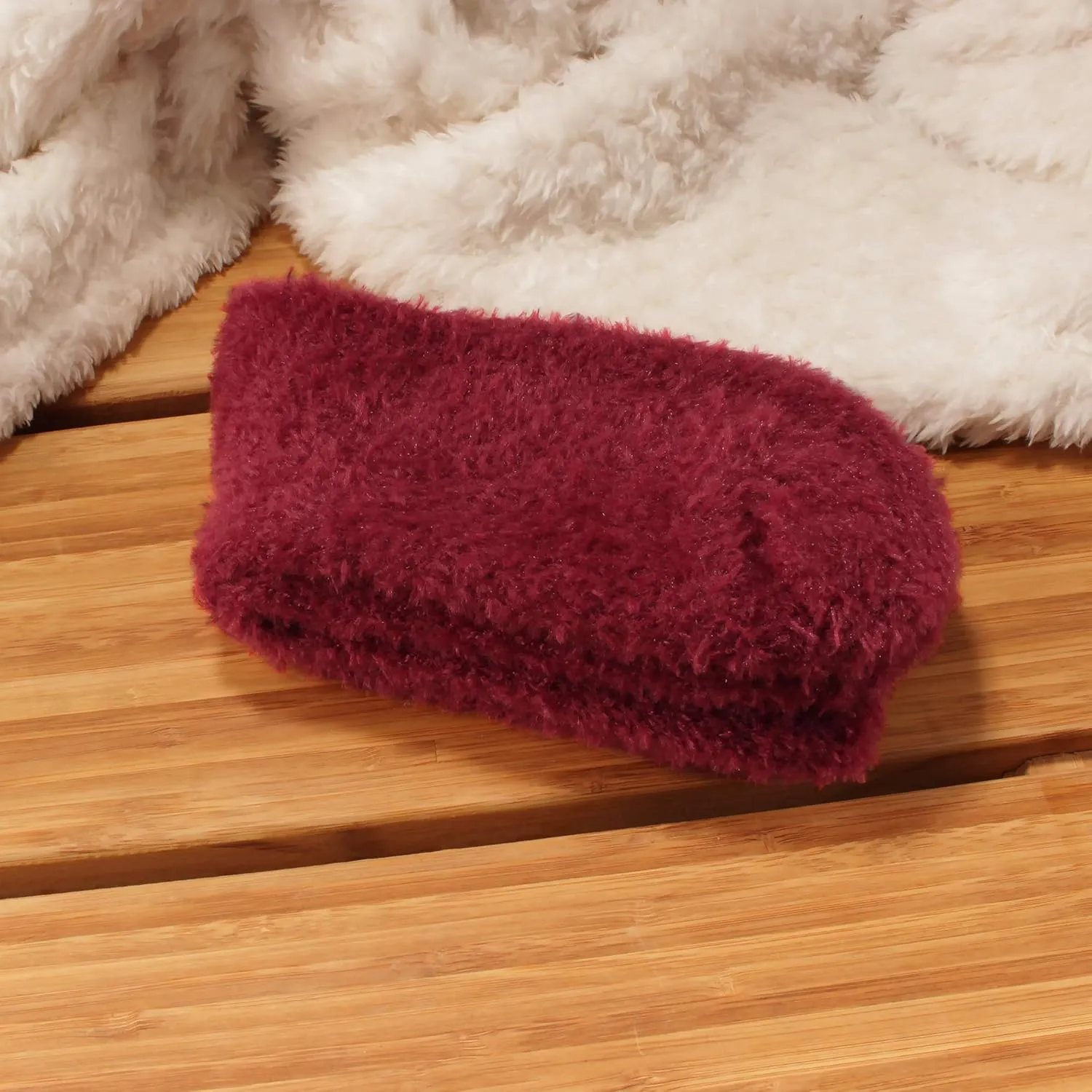 BambooMN Men's Super Comfy Soft Warm Fuzzy Socks - 4 Pair Value Packs
