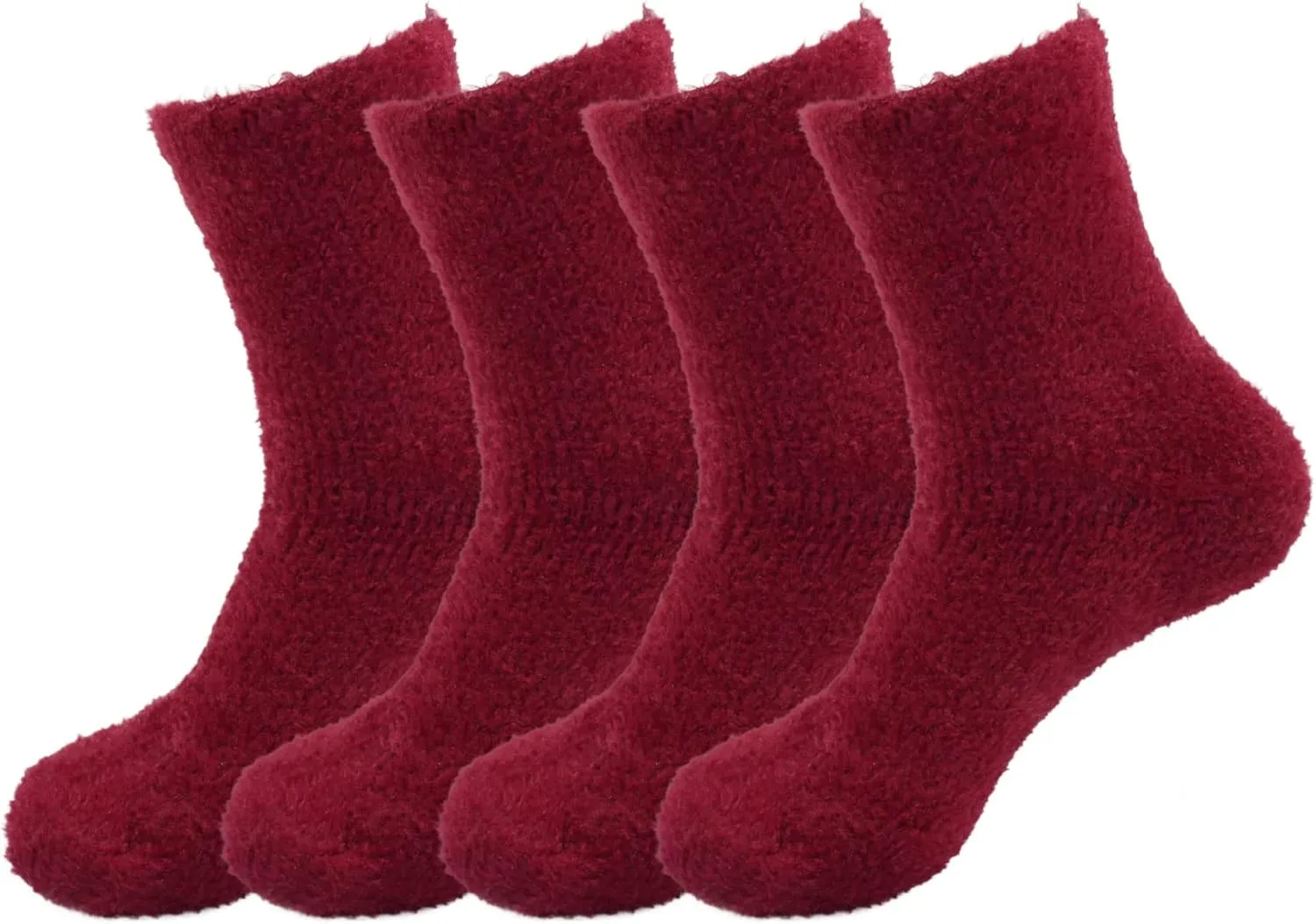 BambooMN Men's Super Comfy Soft Warm Fuzzy Socks - 4 Pair Value Packs