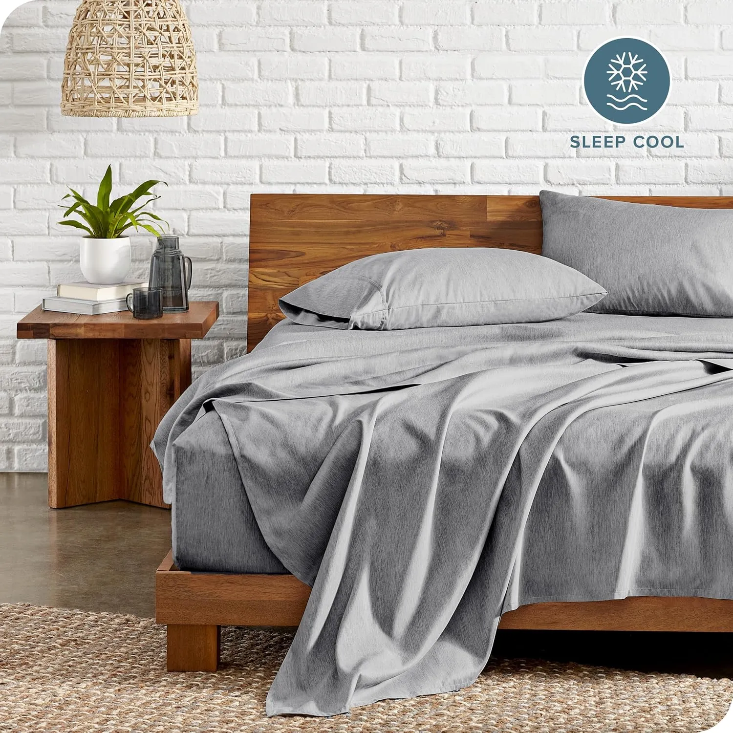 Bare Home Queen Sheet Set - Luxury 1800 Ultra-Soft Microfiber Bed Sheets - Double Brushed - Deep Pockets - Easy Fit - 4 Piece Set - Bedding Sheets & Pillowcases (Queen, Heathered Charcoal)