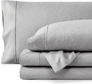 Bare Home Queen Sheet Set - Luxury 1800 Ultra-Soft Microfiber Bed Sheets - Double Brushed - Deep Pockets - Easy Fit - 4 Piece Set - Bedding Sheets & Pillowcases (Queen, Heathered Charcoal)