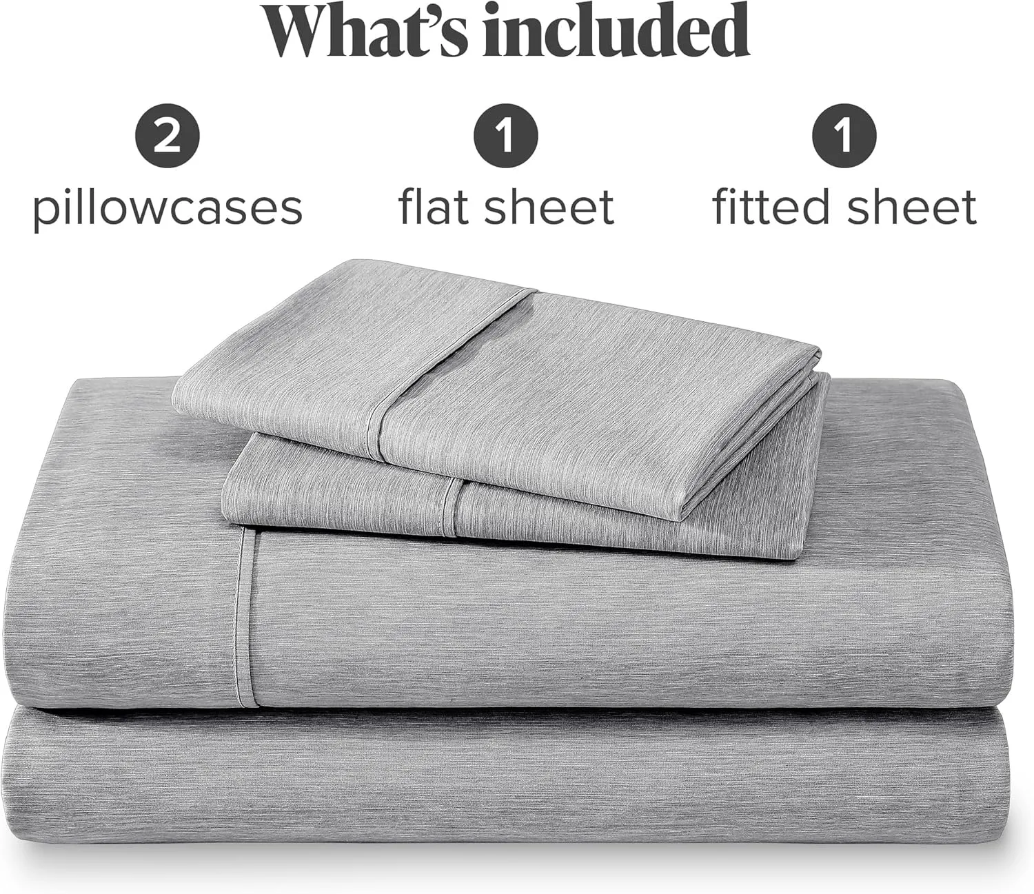 Bare Home Queen Sheet Set - Luxury 1800 Ultra-Soft Microfiber Bed Sheets - Double Brushed - Deep Pockets - Easy Fit - 4 Piece Set - Bedding Sheets & Pillowcases (Queen, Heathered Charcoal)