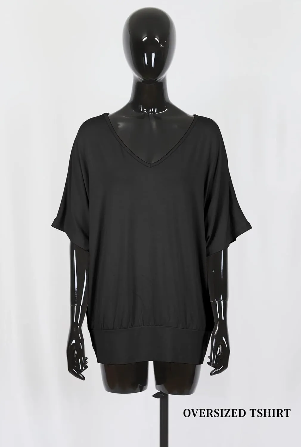 Batwing Tops for Women – Oversized Casual T-Shirt with Banded Waist