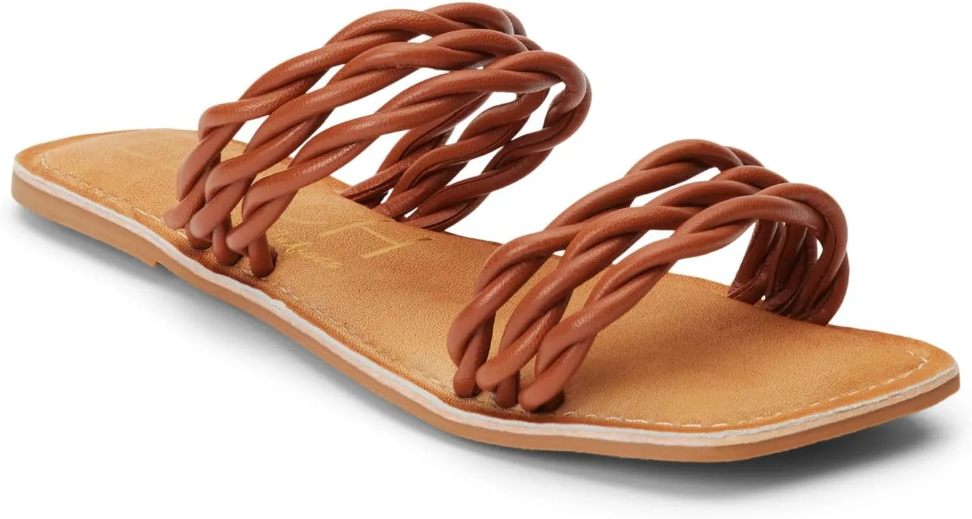 BEACH by Matisse Womens Amalia Braided Slide Flat Casual Sandals Casual - White
