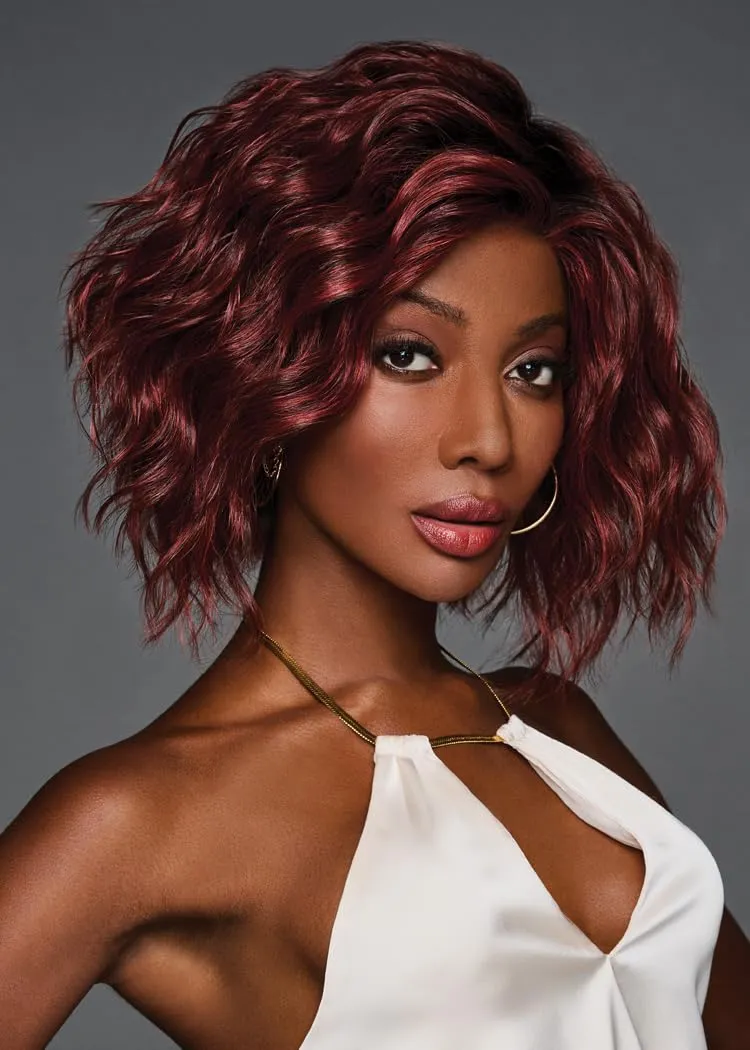 Beaming Beauty Mid-Length Layered Beach Waves Wig by Hairuwear, Average Cap, GF14-22SS Wheat
