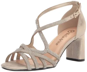 Bella Vita Women's Aliette Heeled Sandal, Soft Gold Metallic, 9