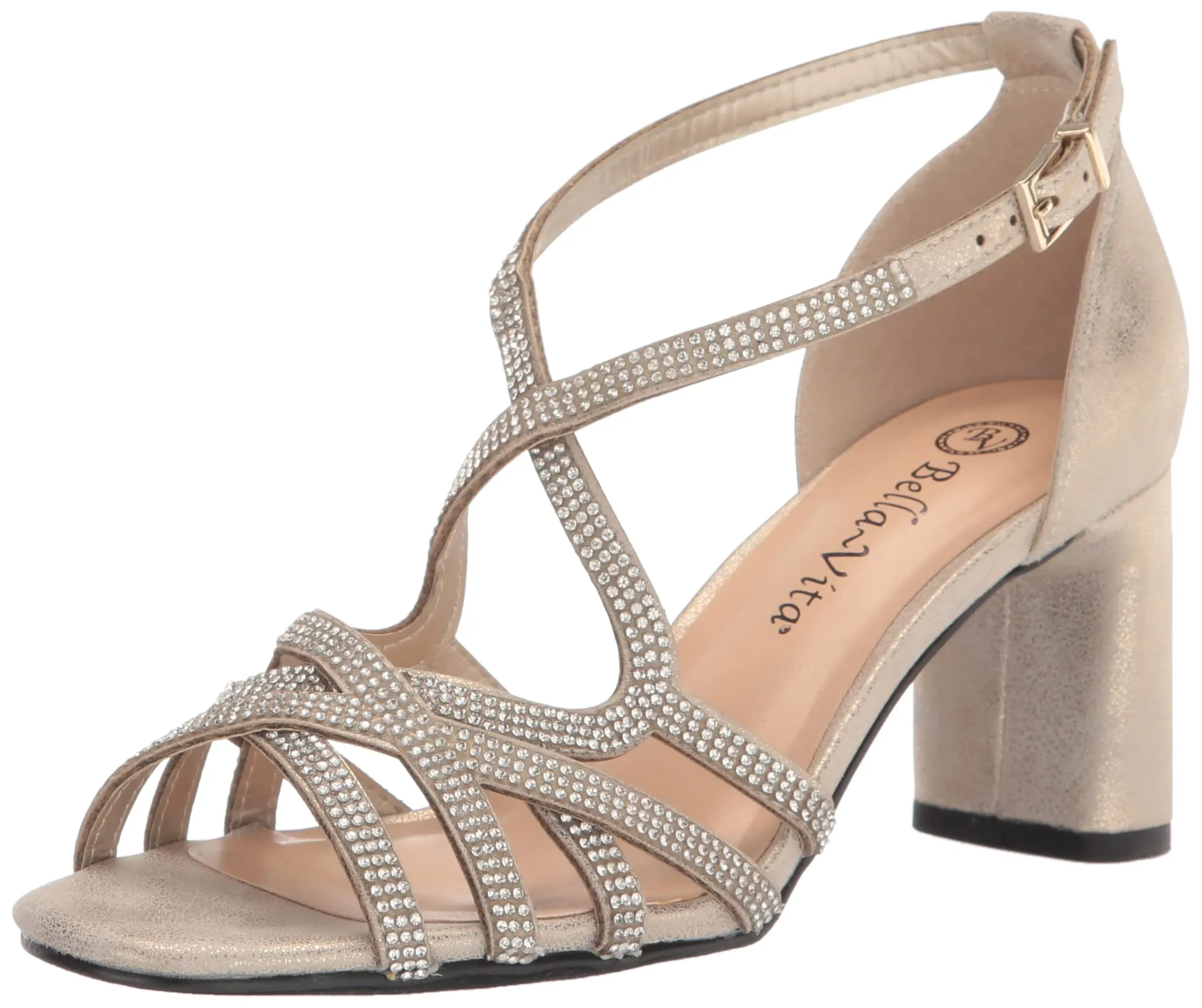Bella Vita Women's Aliette Heeled Sandal, Soft Gold Metallic, 9