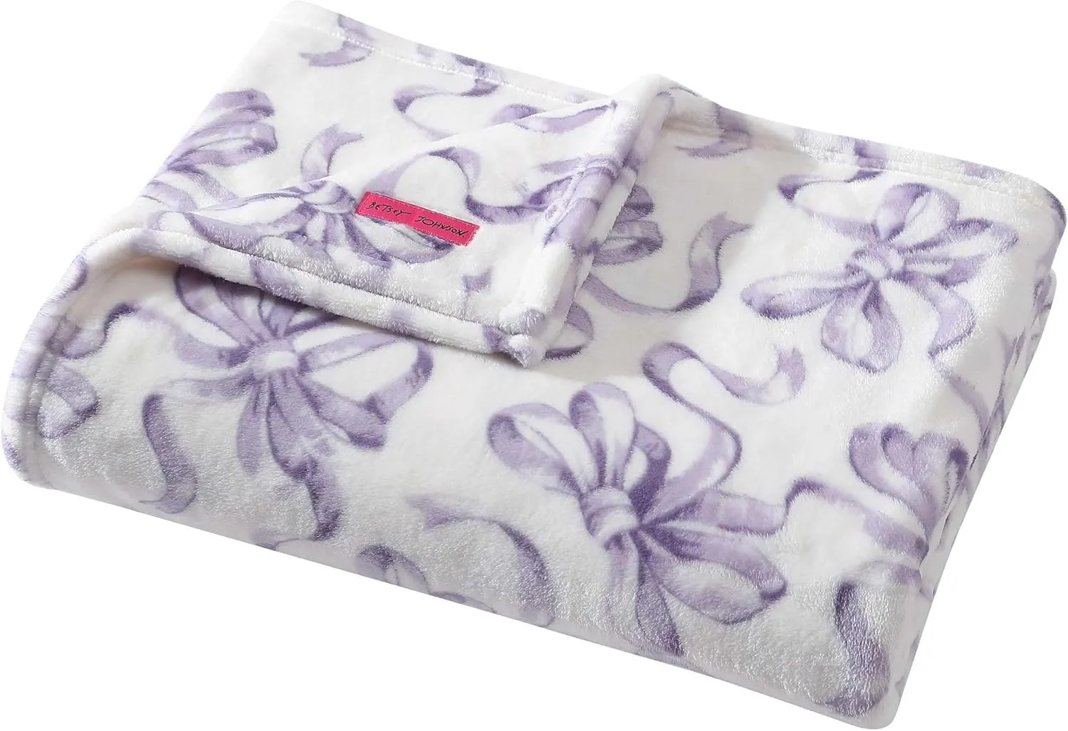 Betsey Johnson - Blanket, Ultra-Soft Plush Bedding, Warm & Cozy, Oversized Room Essentials (Ballet Bows Purple, Full/Queen)