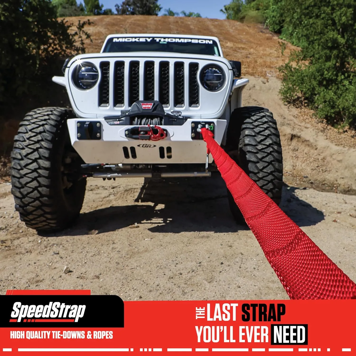 Big Daddy Weavable Recovery Tow Strap 2" x 30' – Heavy Duty 14,000lb Break Strength – Emergency Towing Rope for Offroad 4x4, Jeep, Truck, Buggy, Boats