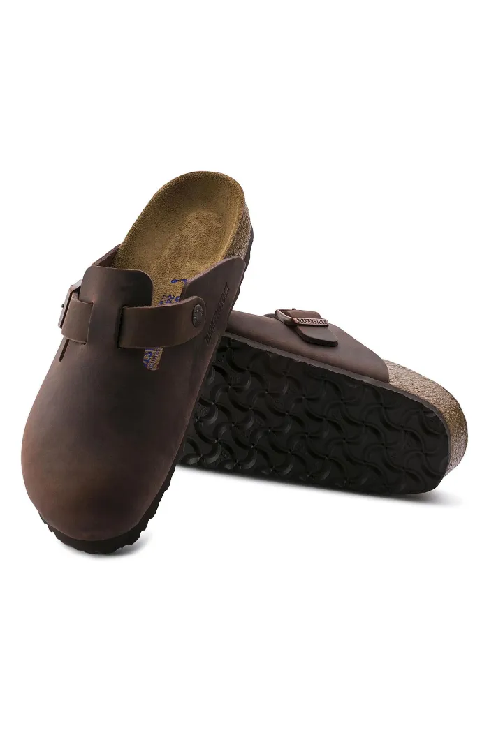 Birkenstock Boston Soft Footbed Regular Width in  Oiled Leather Habana