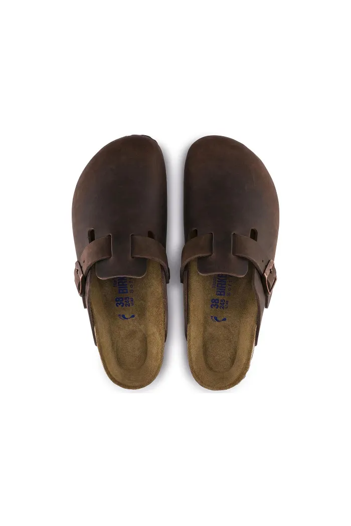 Birkenstock Boston Soft Footbed Regular Width in  Oiled Leather Habana