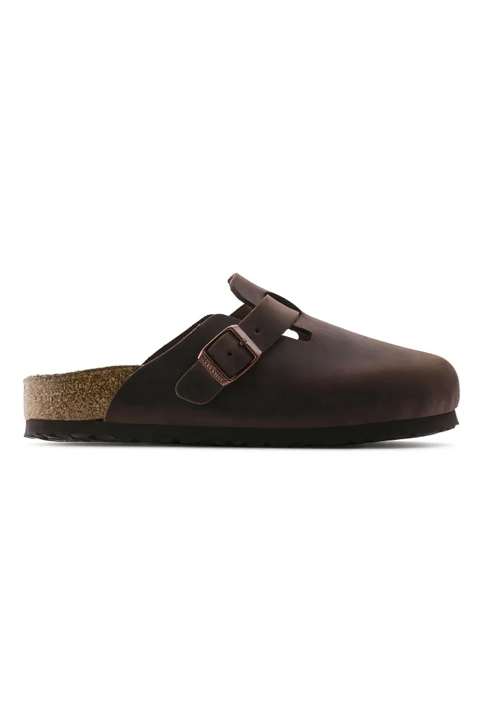 Birkenstock Boston Soft Footbed Regular Width in  Oiled Leather Habana