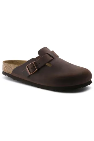 Birkenstock Boston Soft Footbed Regular Width in  Oiled Leather Habana
