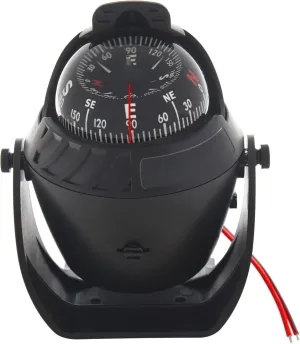 Boat Compass Flush Mount Compass, Marine Compass Dashboard with Light Pivoting, Dashboard Compass for Boat Car, Illuminated Dash Compass Surface Mount