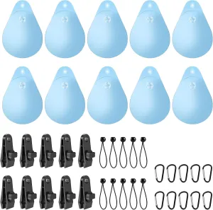 Boat Cover Water Bags Sand Bags Weights 10 Packs Mooring Kit Heavy Duty Light Blue Water Bag with Waterproof Clamping Rope and Climbing Buckle Suitable for Boats, Outdoor Photography and Camping