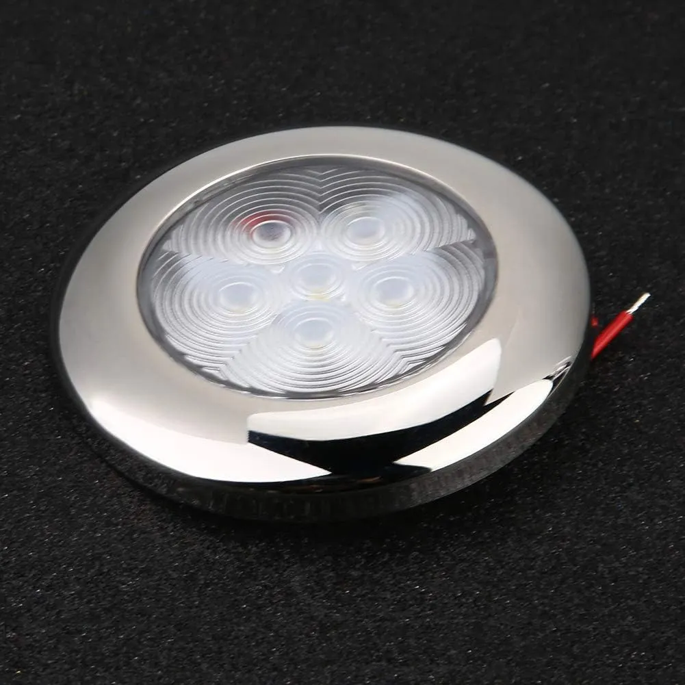 Boat Dome Light,Stainless Steel Marine Boat Yacht 6 LED Light Dome Light Lamp 12V DC White