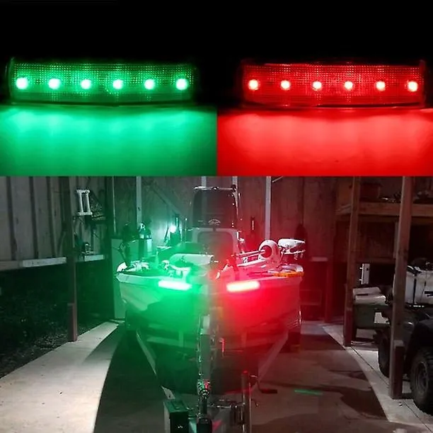 Boat Navigation Led Lighting Kit - 4 Pieces Green Red High Bright 6-led Boat Bow