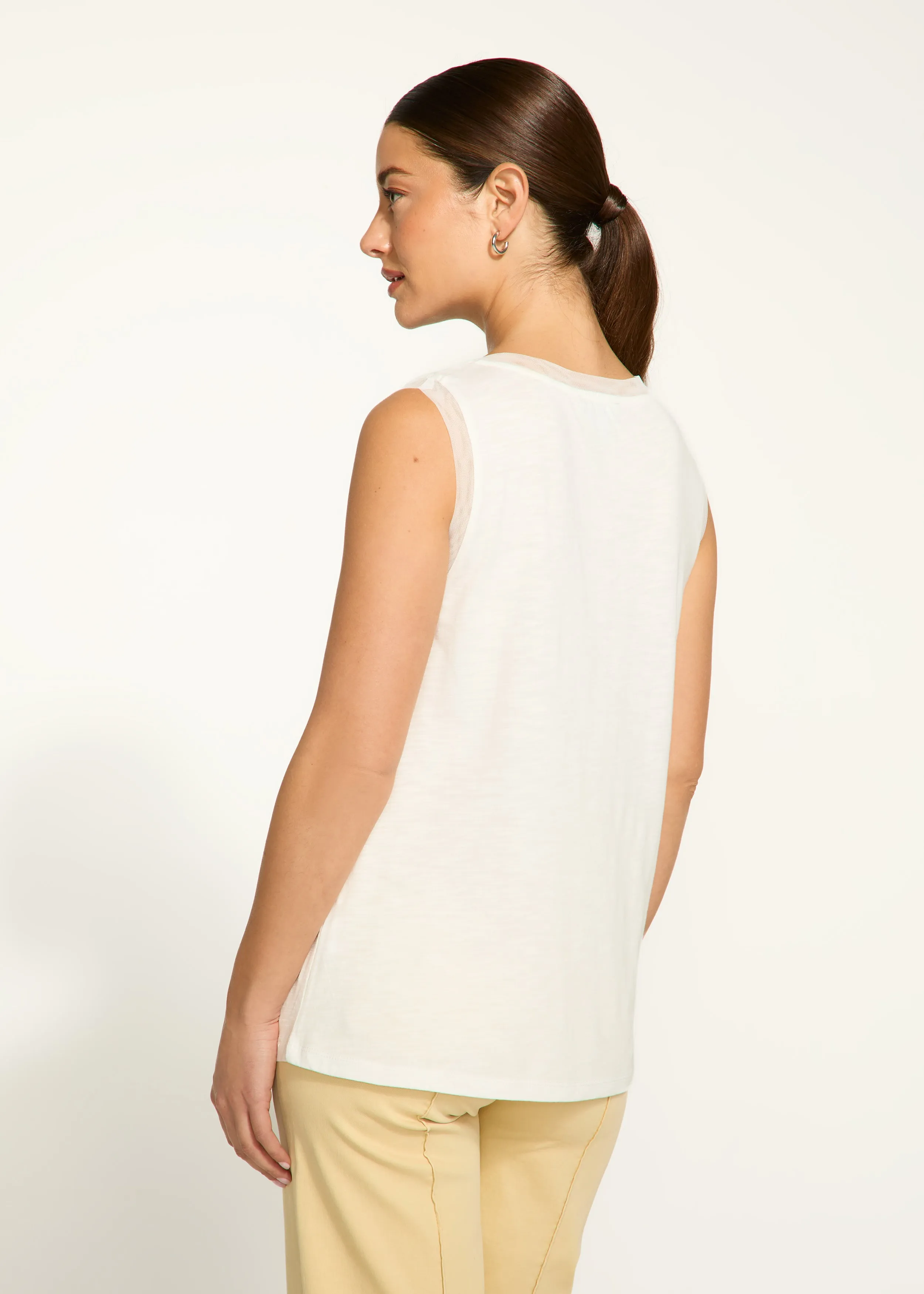 Boat Neck Cami, White