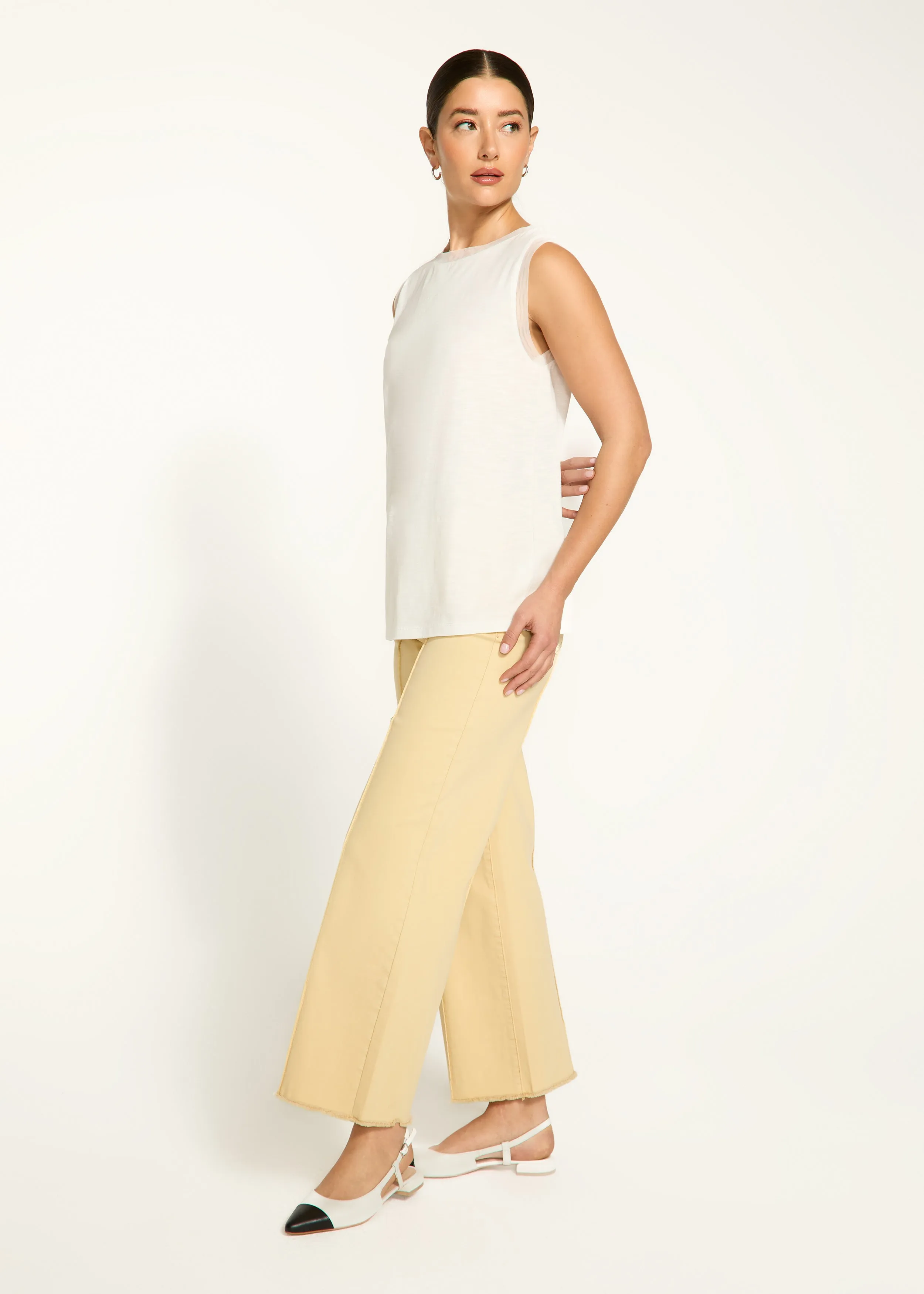 Boat Neck Cami, White