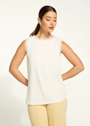 Boat Neck Cami, White