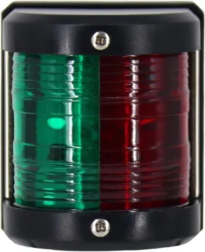 Boat Pontoon LED Navigation Light Black ABS Plastic Housing Boats Up to 12M Waterproof IP:66 Surface Mount 2NM (Combo Green and Red Bow)