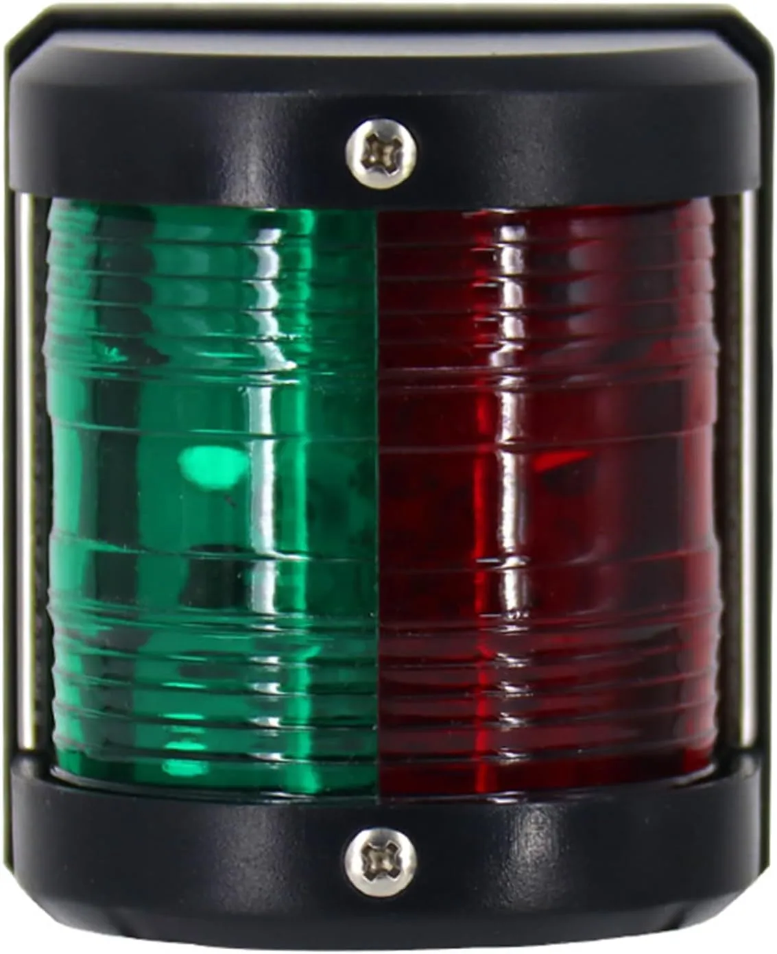 Boat Pontoon LED Navigation Light Black ABS Plastic Housing Boats Up to 12M Waterproof IP:66 Surface Mount 2NM (Combo Green and Red Bow)