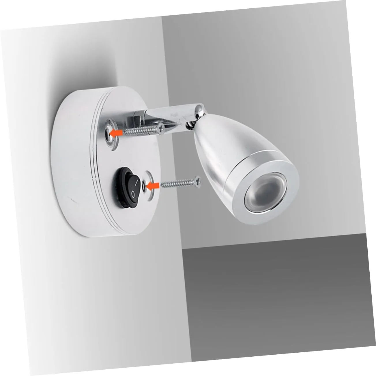 Boat Reading Lights Marine 3000k 3w 12v with Brushed Nickel Lampshade for Cabin