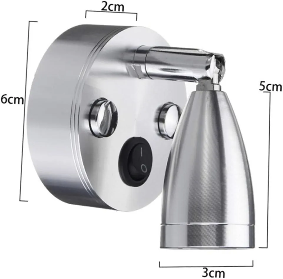 Boat Reading Lights Marine 3000k 3w 12v with Brushed Nickel Lampshade for Cabin