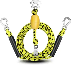 Boat Tow Harness for Tubing, Heavy-Duty 13ft Self Centering Tow Rope Up to 4 Riders with Float Ball, Stainless Steel Hooks and Pulley for Watersports,Towing Towable Tube, Water Ski, Wakeboard