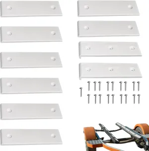 Boat Trailer Bunk Slides, 3x10 Inch Slick Pads, 10-Pack Heavy Duty Glide Enders, Low-Friction Texture for Smooth Launch, Easy Load Assistance, Trailer Support Accessory