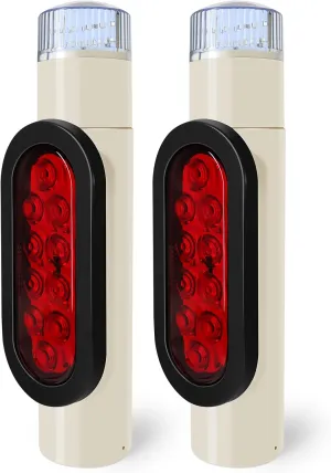 Boat Trailer Guides with Lights, 38LED Waterproof Boat Trailer Guide Pole Light, 12V PVC Pipe Lights for Guide on Post Sealed Submersible Running Turn Signal Brake, 2PCS