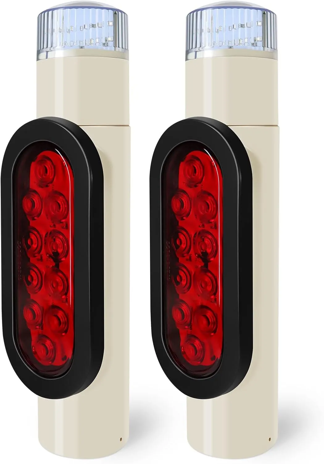 Boat Trailer Guides with Lights, 38LED Waterproof Boat Trailer Guide Pole Light, 12V PVC Pipe Lights for Guide on Post Sealed Submersible Running Turn Signal Brake, 2PCS