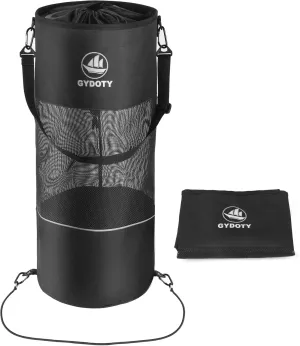 Boat Trash Bag Can - Boat Accessories Boat Owner Gifts for Men Boating Must Haves Reusable Mesh Boat Garbage Container(Black,YKK Short Zipper)